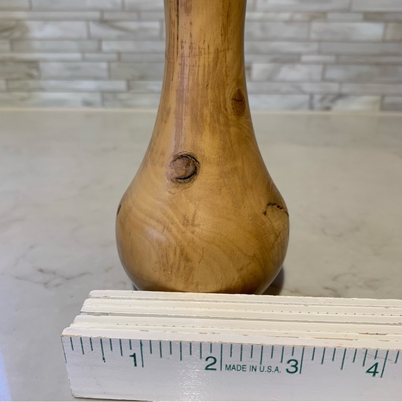 Hand Turned Signed Wooden Bud Vase - Picture 9 of 12